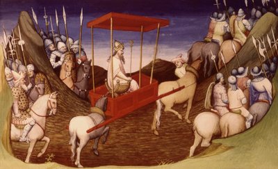 The Great Khan Arriving with His Escort, from Livre des Merveilles du Monde, c.1410-12 by French School